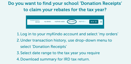 Downloading donation receipts in myKindo